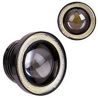 LED фары линза ангельские глазки ДХО 12V-55W D-76мм white+yellow 60223 (AG-2510 W+Y)