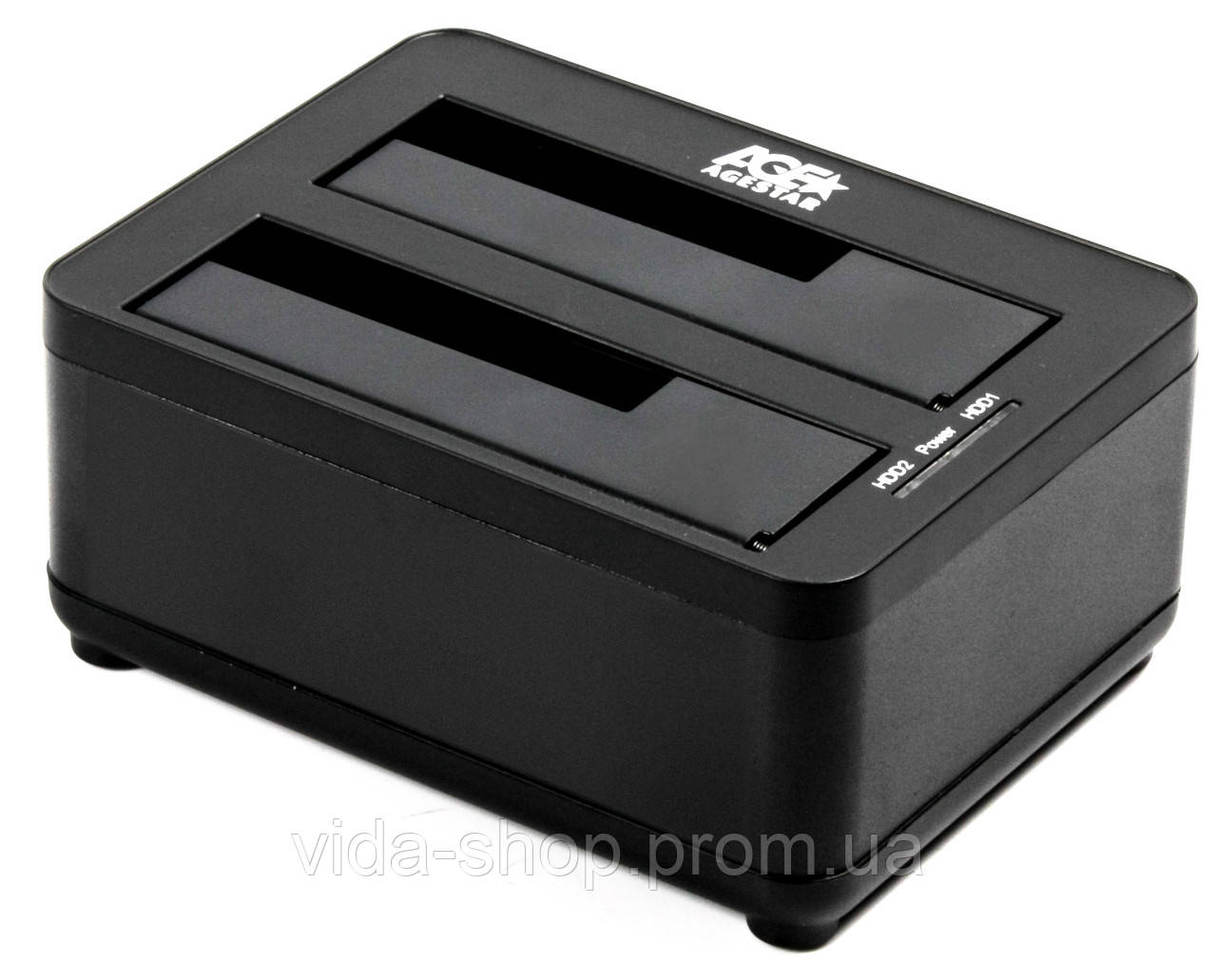 Док-станція 2.5"/3.5" SATA HDD/SSD, USB 3.0 2 слоти, чорний Agestar 3UBT8 (Black) — Vida-Shop