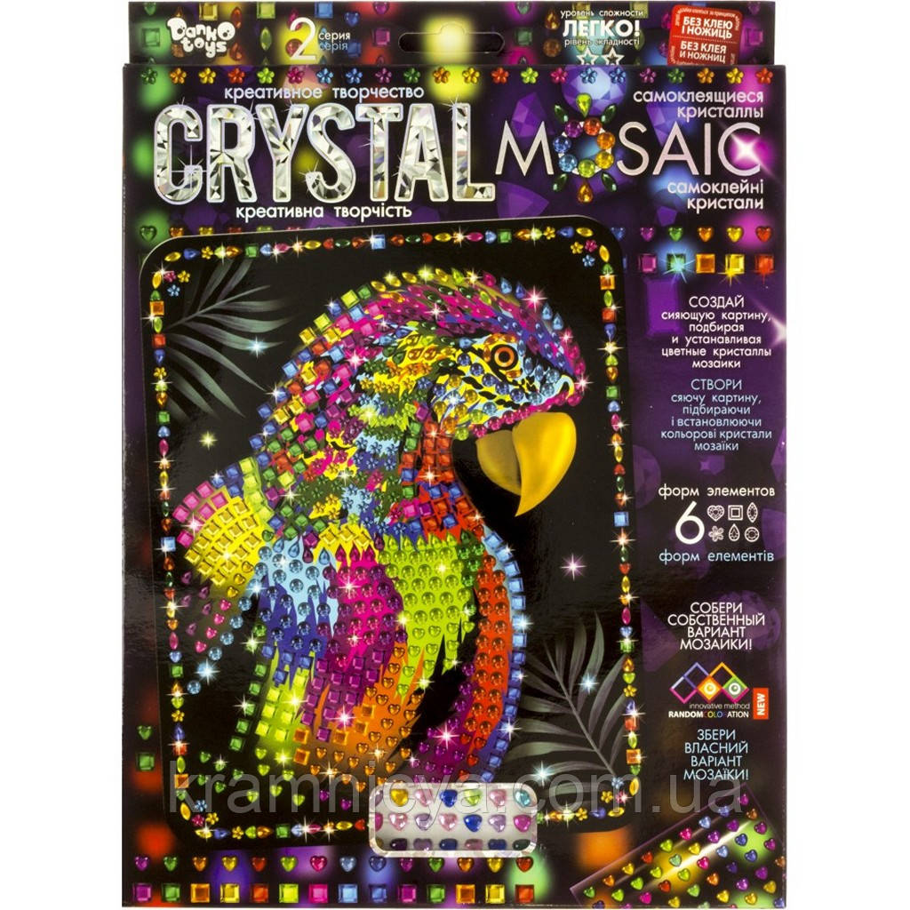 Мозаїка з кристалів Crystal Mosaic Папуга (CRM-02-06)
