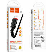 Кабель Micro USB 2.4А тканинний Чорний X59, 26299 Hoco