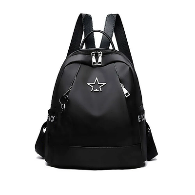 Класичний Жіночий нейлоновий рюкзак багато відділень 30х27х12 см Чорний