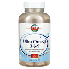 Омега 3-6-9 KAL "Ultra Omega 3-6-9" із бурачника, риби та льону (200 гелевих капсул)