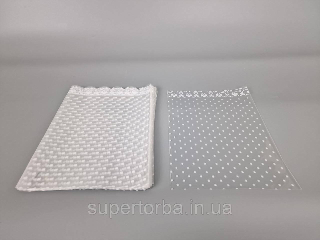 Пакет з малюнком для пакування подарунків (20*30) No382 (4) (ажурний) "Сніжинки" (100 шт.), фото 1