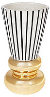 Ваза ceramic Kamarin 25.3см Black полосы с золотом Bona DP67928 LD, код: 6675015
