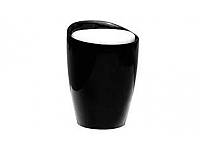 Пуф дизайнерский Мари SDM, пластиковый, съемная подушка кожзам - белая Черный KN, код: 2472066