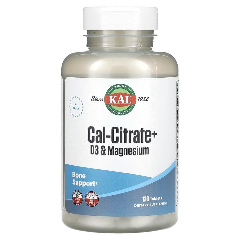 Кальцій цитрат + D3 та магній KAL "Cal-Citrate + D3 & Magnesium" 1000 мг / 400 МО / 500 мг (120 таблеток), фото 1