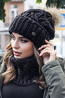 Комплект «Энеис» (шапка и шарф-хомут) Braxton черный 56-59 ZR, код: 6160087