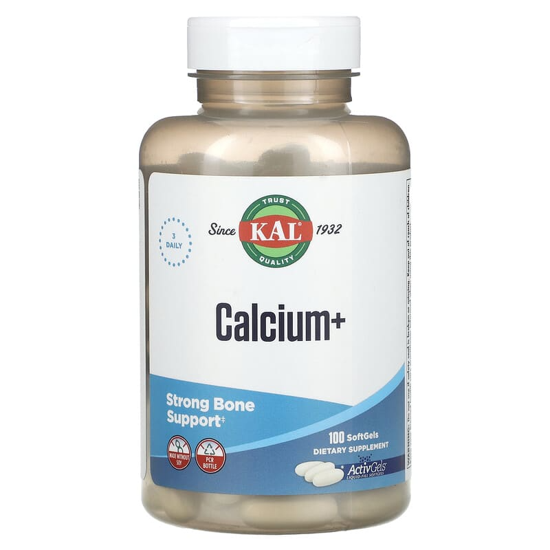 Кальцій KAL "Calcium+" з вітаміном D3 та магнієм, 1000 мг (100 капсул)