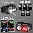 Ліхтар налобний T131-XPE+3SMD(red+green+blue+UV), Motion Sensor,магніт, кліпса, фото 10