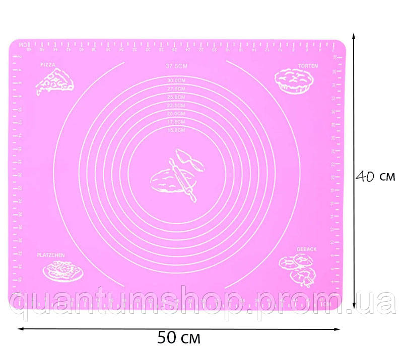 Силиконовый антипригарный коврик 2Life 50 х 40 см Малиновый (n-1780) LD, код: 7335010 - фото 2 - id-p2110814526