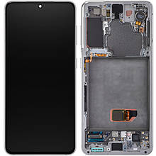 Дисплей Samsung G991 Galaxy S21 5G із сенсором та рамкою, білий, Original (PRC) | модуль