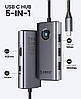 USB-концентратор Orico USB хаб з 5 портами Type-C PD60W, HDMI 4K 30 Гц, USB Gray (ORICO-PW11-5P-GY-EP), фото 2