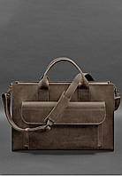 Кожаная сумка для ноутбука и документов Универсальная темно-коричневая Crazy Horse BlankNote LP, код: 8321783