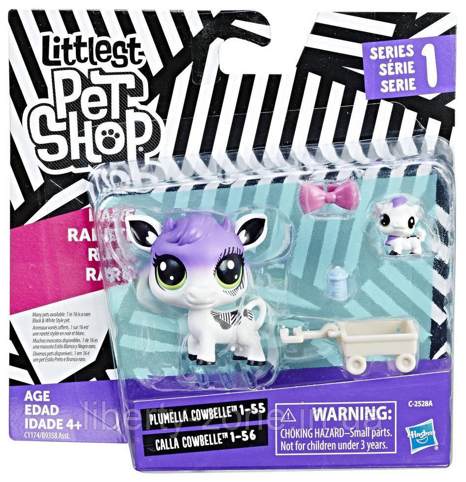Игровой набор Littlest Pet Shop корова Плюмелла Каубелль и теленок Калла Коубелль (С1174/В9358) Hasbro