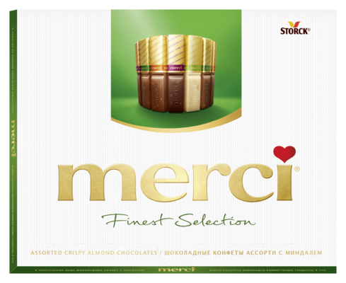 Цукерки шоколадні асорті з Мигдалем Storck Merci Finest Selection Сторк Мерсі 200 гр. Німеччина