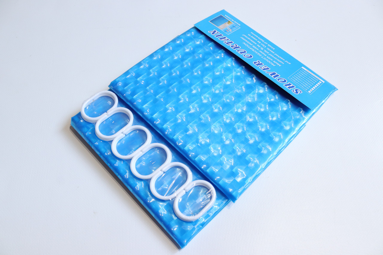 Шторка для ванной силіконова 3D 180*180 см 3D blue
