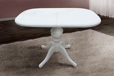 Стіл прямокутний обідній розкладний на одній ніжці Тріумф Мікс меблі, колір ваніль, фото 3