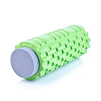 Массажный ролик для йоги и фитнеса Spokey TEEL 2-в-1 33.5 см Зелено-серый (s0383) H[, код: 212212