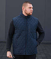 Жилет утеплённый на флисе Синий, болоневый, стеганый, Унисекс (48-62р.)