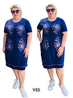 Жіноче плаття батальне трикотажне з кишенями ПЗОР розмір 52-60, кольору міксом