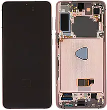 Дисплей Samsung G991 Galaxy S21 5G із сенсором та рамкою, білий, Original (PRC) | модуль