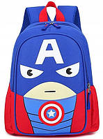 Детский рюкзак для дошкольника Edibazzar Капитан Америка Синий (5905204481561) LD, код: 8302116