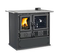 Универсальная дровяная печь-кухня с духовкой NORDICA Rosa 5.0 - STEEL black - 8,8 кВт