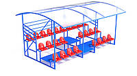 Трибуна на стадион 26 мест 3 ярусы с навесом