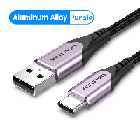 Кабель зарядный Vention USB Type C 3A 18W в оплетке 1.5 м Purple (CODVG)