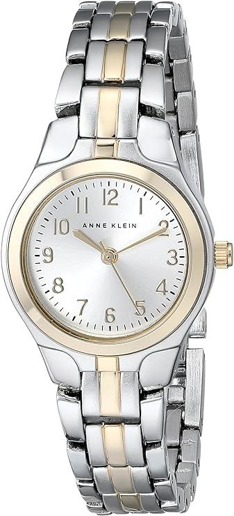 Сріблястий годинник Anne Klein 10/5491SVTT, круглий жіночий годинник, сріблясті анна кляйн, класика касіо