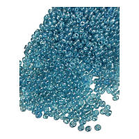 Бісер дрібний 12/0 півпрозорий Блакитний перламутровий 25 грам ( №103 )