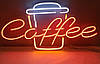 Неонова вивіска Coffee 600х315мм різнобарвна з диммером та блоком живлення, фото 9