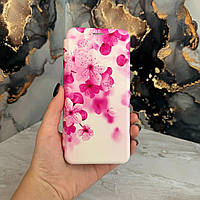 Чехол книга розовая с цветами для Samsung Galaxy A03s чехол книжка для самсунг гэлакси а03с розовая