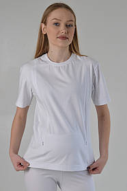 Базова футболка для вагітних і годуючих з блискавкою 42 Maya Mumlove Білий