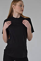 Базовая футболка для беременных и кормящих с молнией размер 42 Maya Mumlove Черный