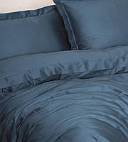 Комплект постельного белья сатин люкс двуспальное евро 200*220 см Cotton Box Elegant Satin Mavi Турция