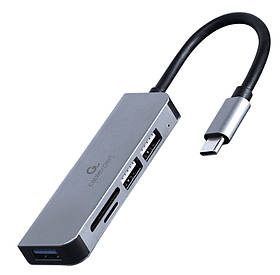 Адаптер USB-С на 1х USB 3.1 Gen1 (5 Gbps), 2 х USB 2.0 кардридер Cablexpert UHB-CM-CRU3P1U2P2-01 — MegaLavka