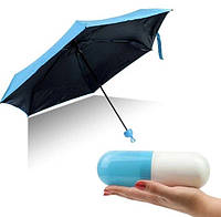 Женский карманный мини-зонт Umbrella с футляром Голубой