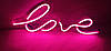 Неонова вивіска Led LOVE Рожева 500х193 мм світлодіодна з блоком живлення, фото 3