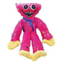 Мягкая игрушка Блестящий Хаги Ваги Huggy Wuggy с липучками на руках 45 см Розовый HP227