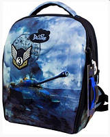 Рюкзак школьный каркасный +брелок +пенал сумка для обуви Tank Delune 36х28х16см 15 л