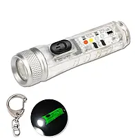 Тактический яркий караманный фонарик с карабином красный свет с зарадкой от USB с аккамулятором 11режимов ID