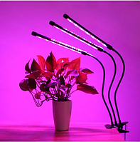 Светодиодная фитолампа для комнатных растений с таймером на прищепке GreenLand 30W, 3 LED