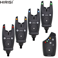Набір електронних сигналізаторів клювання 4+1 HIRISI S5 (електронний сигналізатор 4 шт + пейджер) + жорсткий