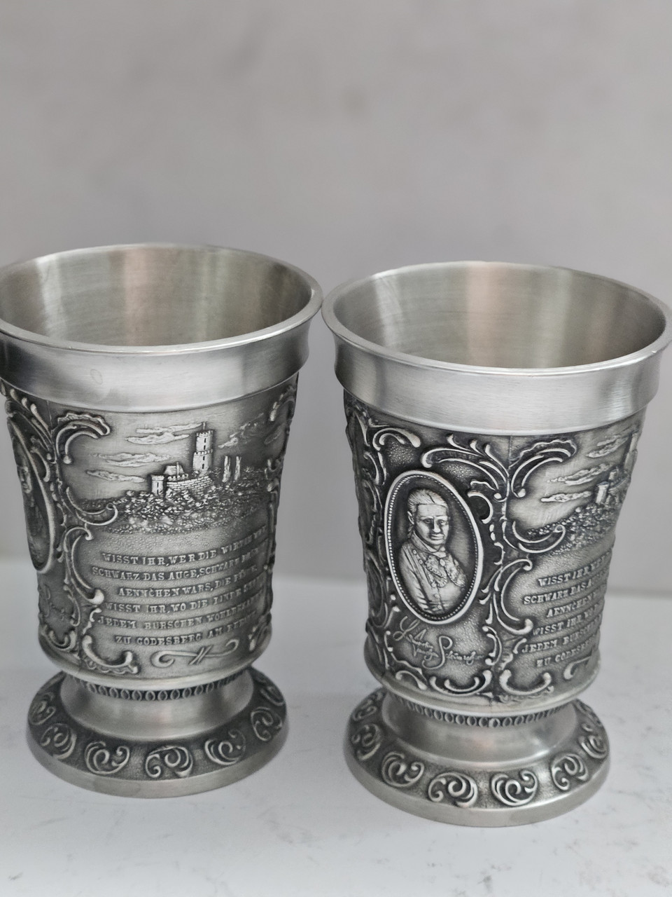 Велика олов'яна чарка/склянка Веселощі, фото 1