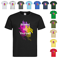 Черная мужская/унисекс футболка Invest in yourself (19-54)