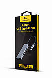 USB-С на 1х USB 3.1 Gen1 (5 Gbps), 3х USB 2.0, метал, сірий Cablexpert UHB-CM-U3P1U2P3-01 — MegaLavka, фото 2