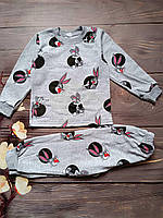 Пижама для девочки серого цвета хлопок микки 110-116