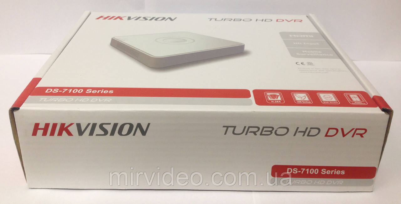 4-канальний Turbo HD відеореєстратор DS-7104HQHI-F1/N Hikvision, фото 1