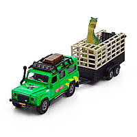 Игровой набор TechnoDrive Машина Land Rover с прицепом и динозавром 520178.270